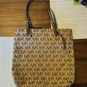 Michael Kors canvas tote purse bag